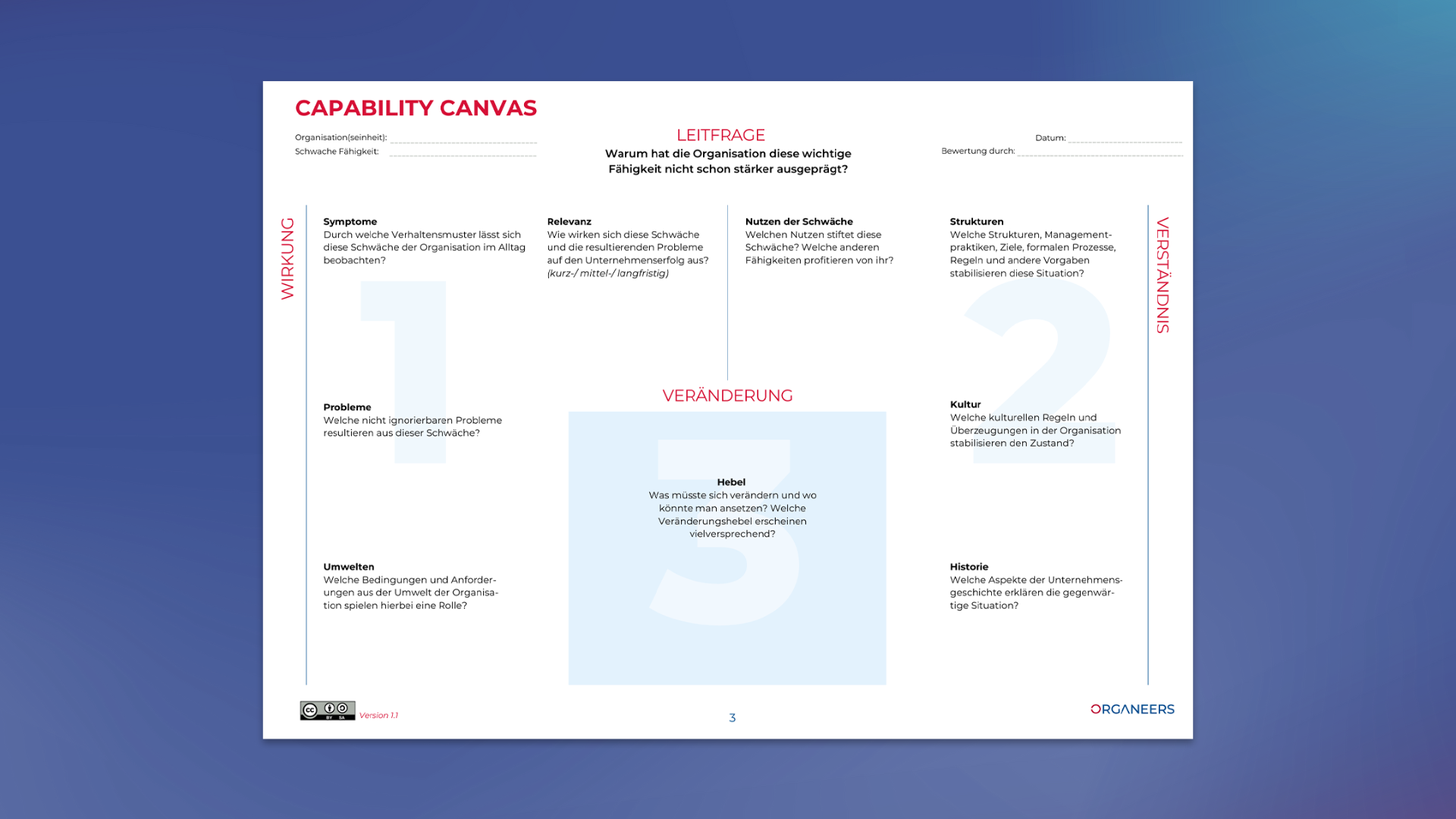 Cover Werkzeug Capability Canvas Organeers GmbH auf Vitale Organisationen